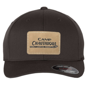 Dark Grey Flex fit hat with Camp Chautauqua patch