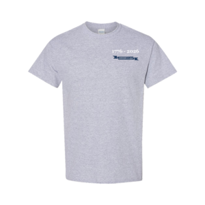 Front view of men's America 250 shirt in sport grey