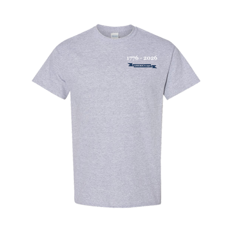 Front view of men's America 250 shirt in sport grey