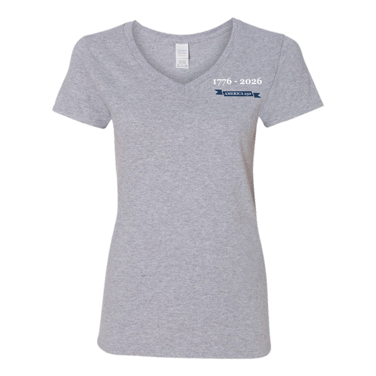 Front View view of women's America 250 shirt in sport grey