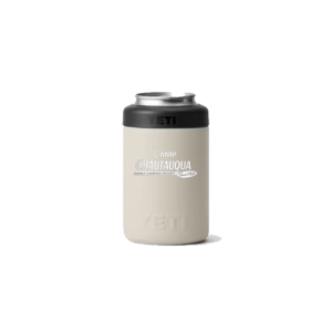 Yeti 12oz Colster in Taupe with Camp Chautauqua Logo lasered on